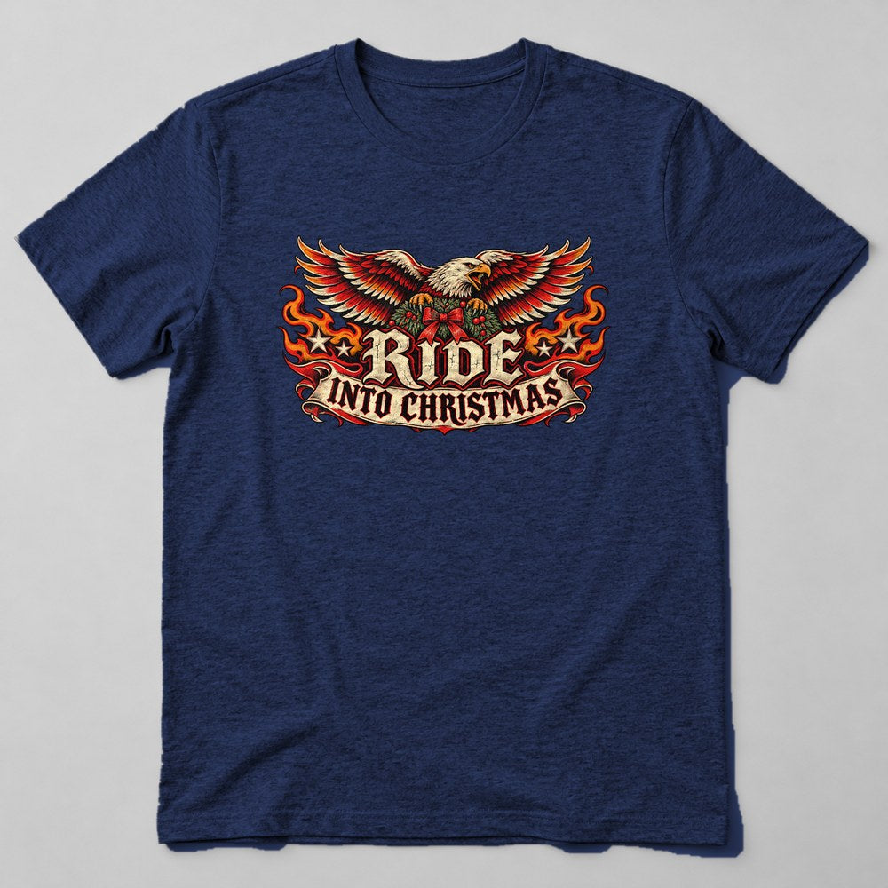 Ride Into Christmas T-Shirt in Navy