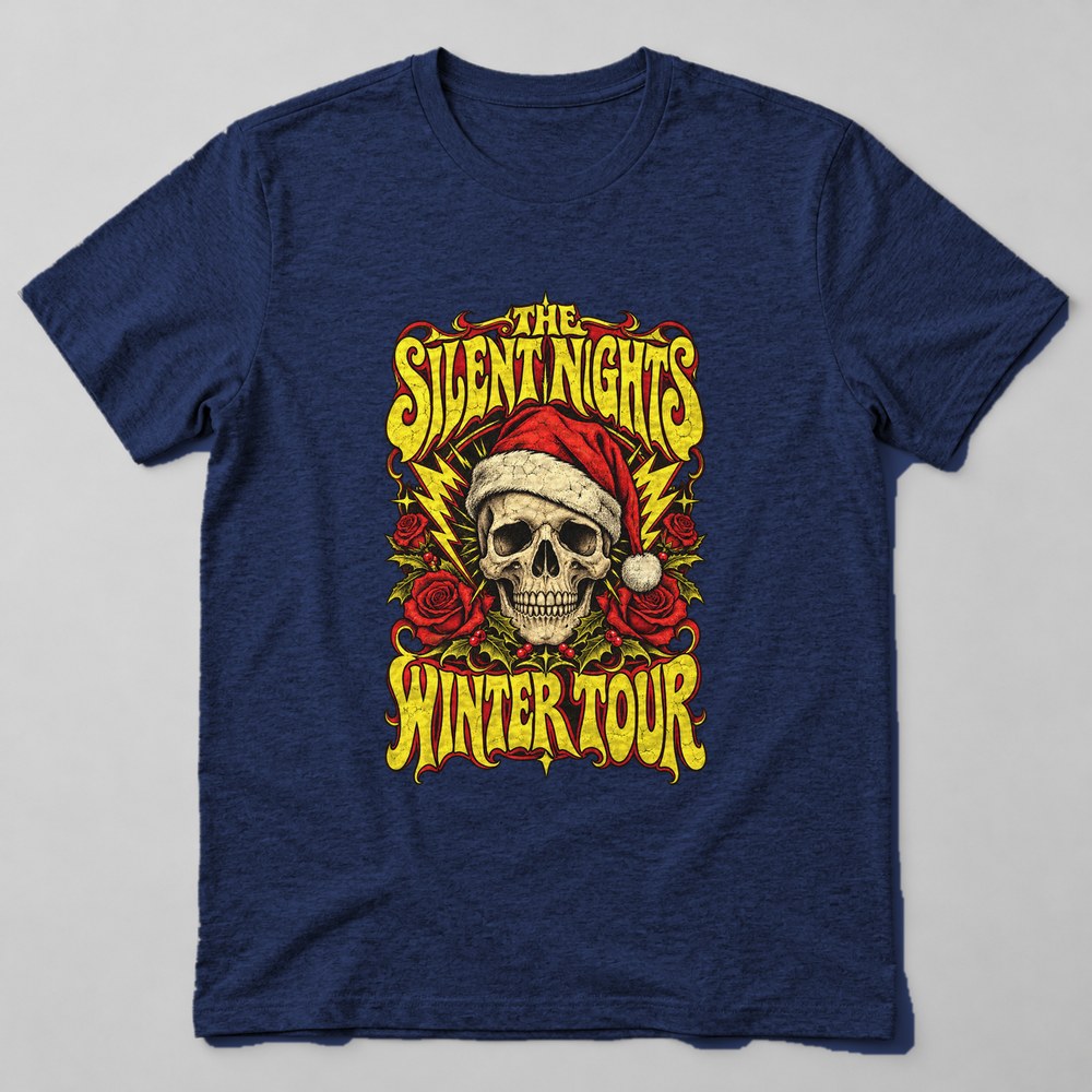 The Silent Nights Winter Tour T-Shirt in Navy