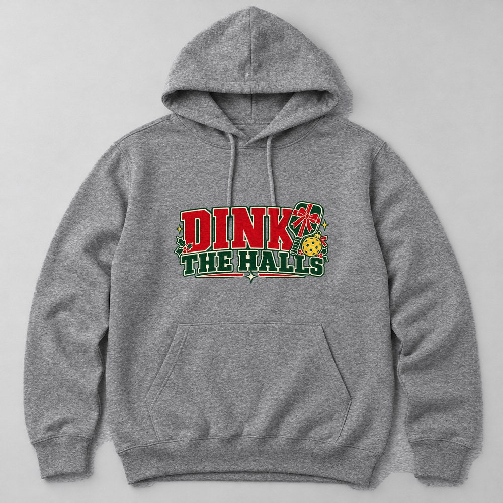 Dink the Halls Hoodie in Heather Grey
