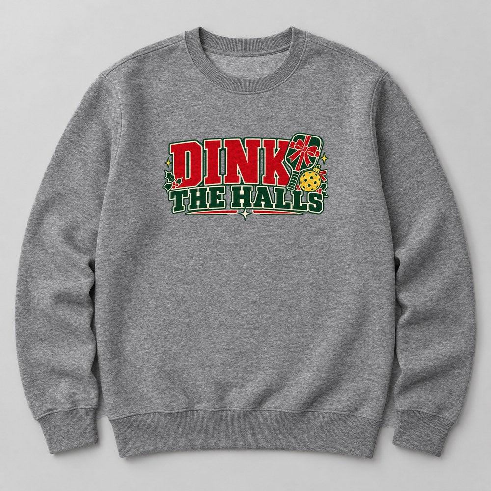 Dink the Halls Sweatshirt in Heather Grey