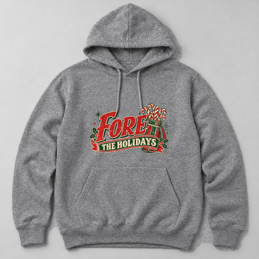 Fore the Holidays Hoodie in Heather Grey