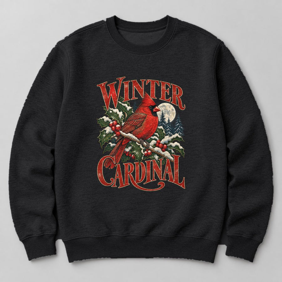 Winter Cardinal Sweatshirt in Black
