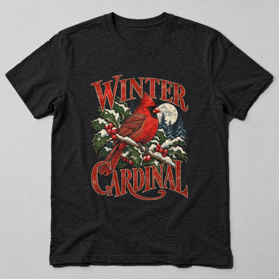 Winter Cardinal T-Shirt in Black