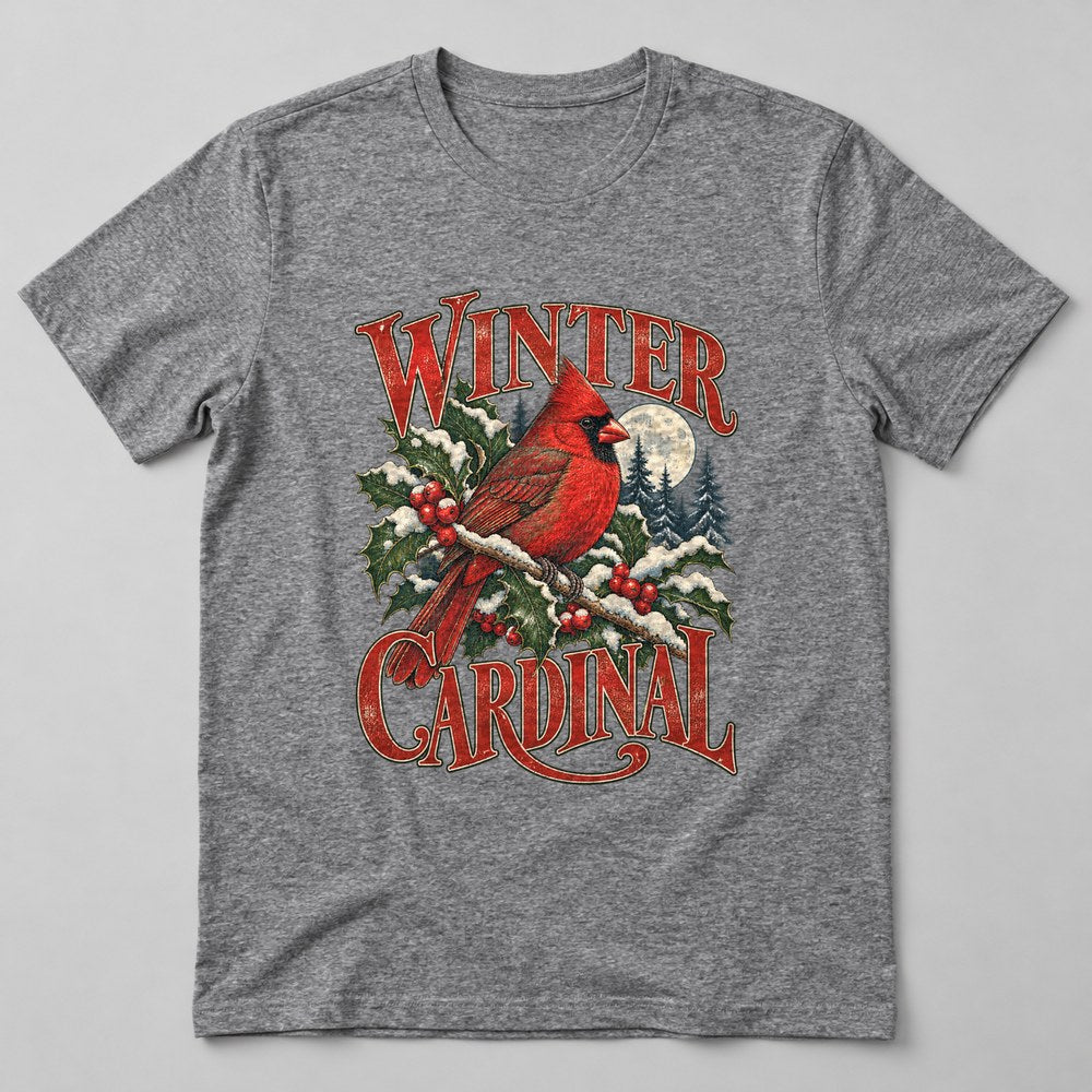 Winter Cardinal T-Shirt in Heather Grey