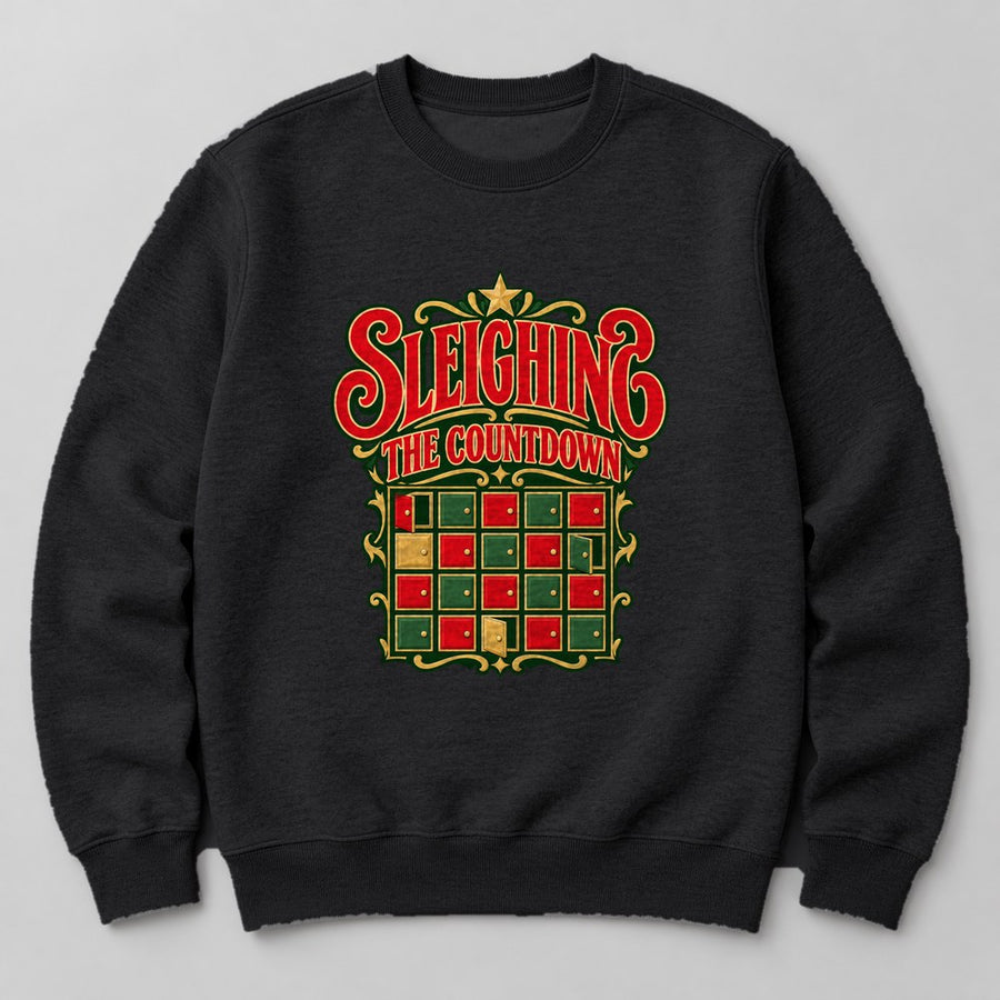 Sleighing the Countdown Sweatshirt in Black