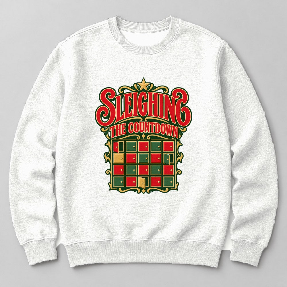 Sleighing the Countdown Sweatshirt in White