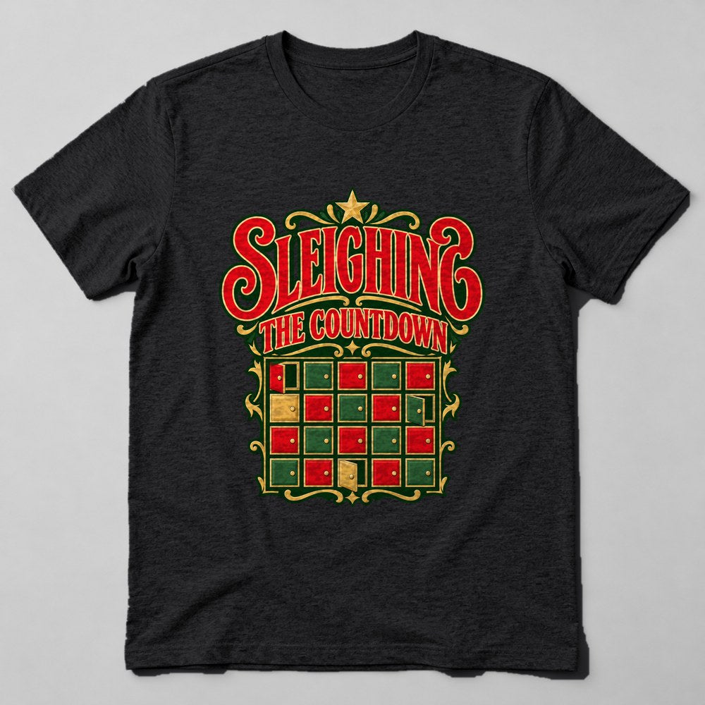 Sleighing the Countdown T-Shirt in Black