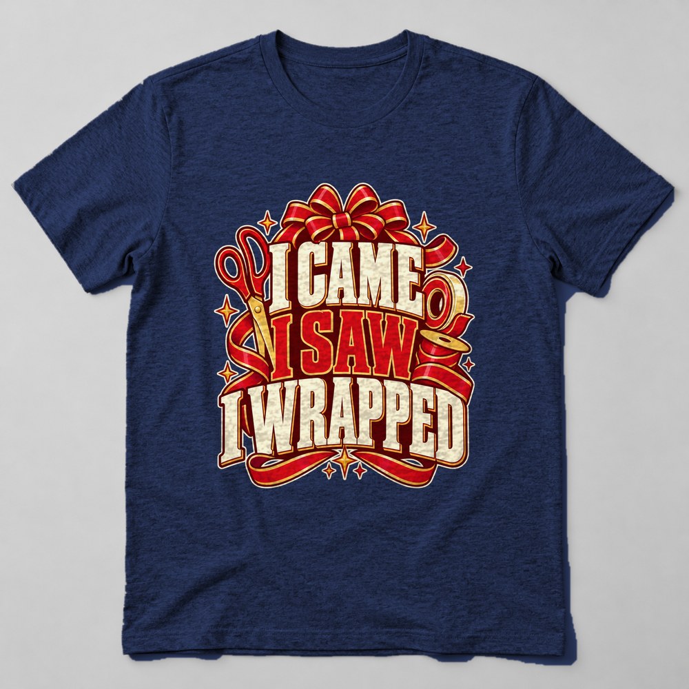 I Came I Saw I Wrapped T-Shirt in Navy