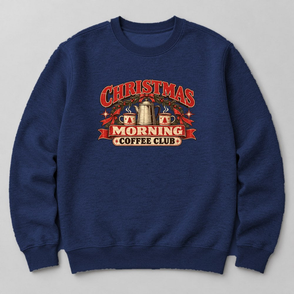 Christmas Morning Coffee Club Sweatshirt in Navy
