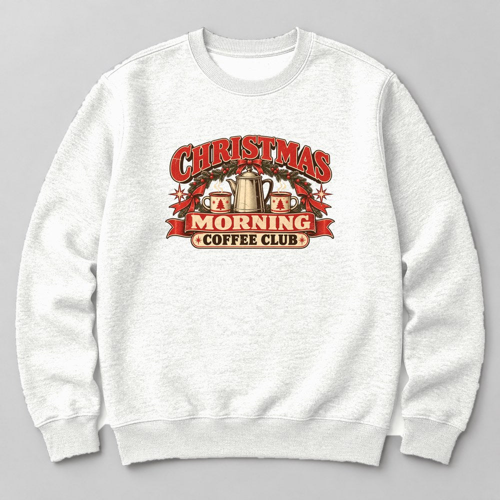 Christmas Morning Coffee Club Sweatshirt in White