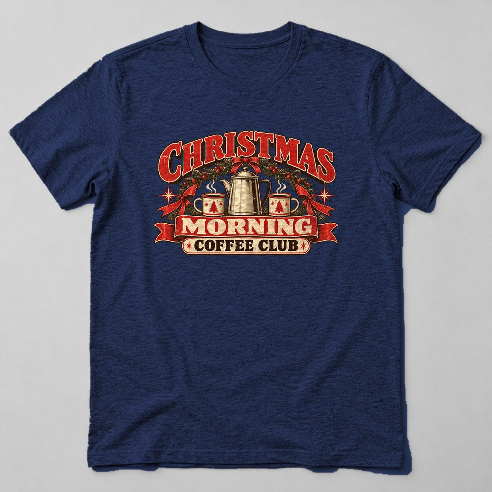Christmas Morning Coffee Club T-Shirt in Navy