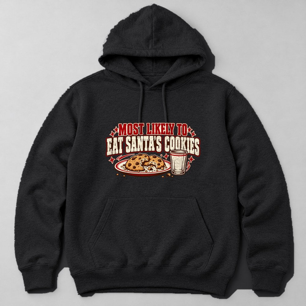 Most Likely to Eat Santa's Cookies Hoodie in Black