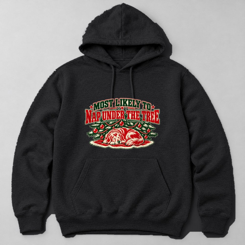 Most Likely to Nap Under the Tree Hoodie in Black