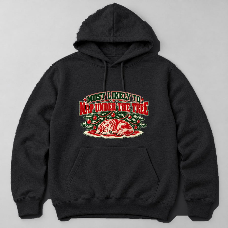 Most Likely to Nap Under the Tree Hoodie in Black