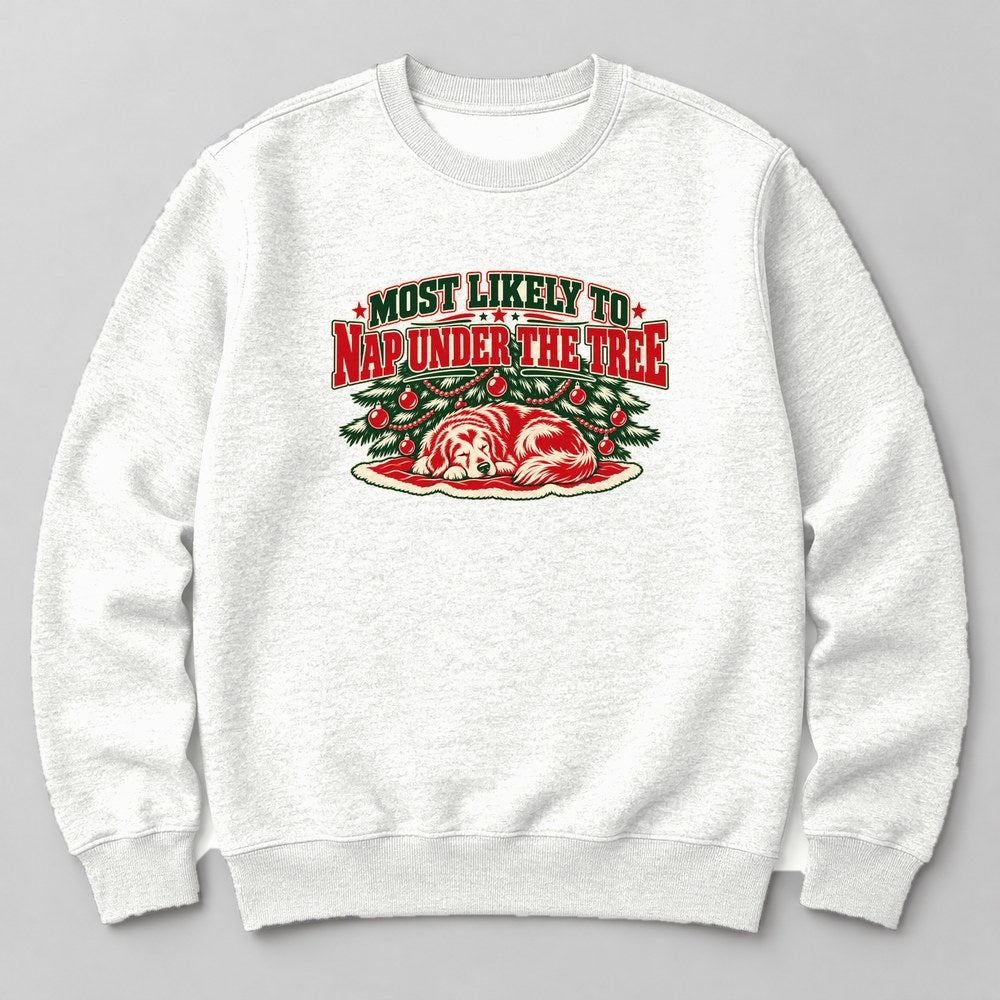 Most Likely to Nap Under the Tree Sweatshirt in White