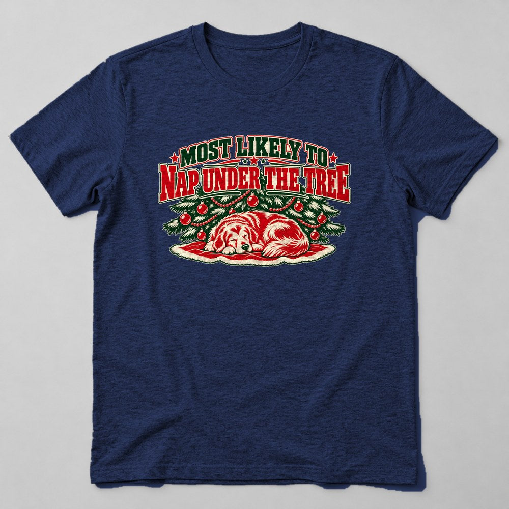 Most Likely to Nap Under the Tree T-Shirt in Navy