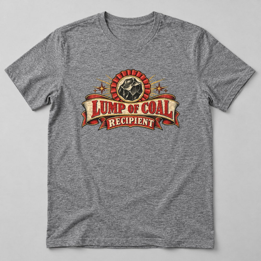 Lump of Coal Recipient T-Shirt in Heather Grey
