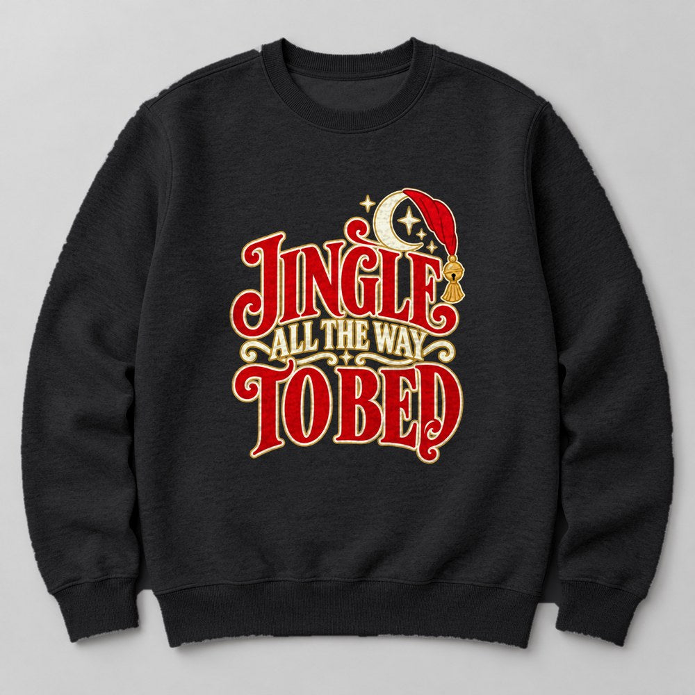 Jingle All the Way to Bed Sweatshirt in Black