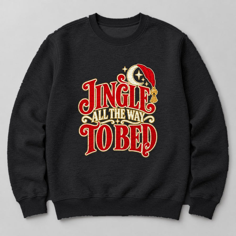 Jingle All the Way to Bed Sweatshirt in Black