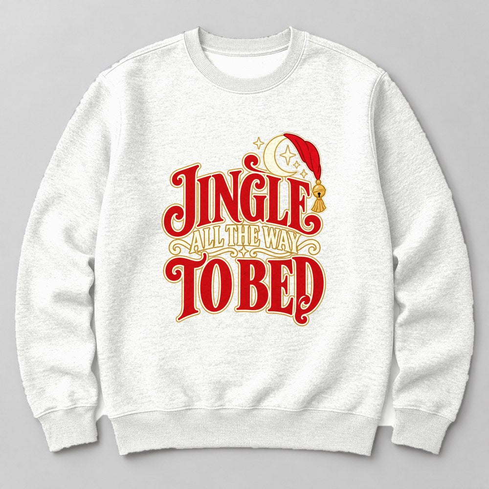 Jingle All the Way to Bed Sweatshirt in White