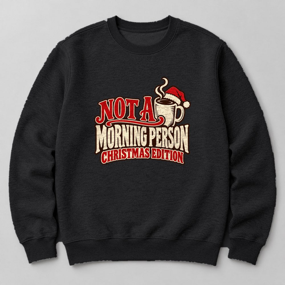 Not a Morning Person Christmas Edition Sweatshirt in Black