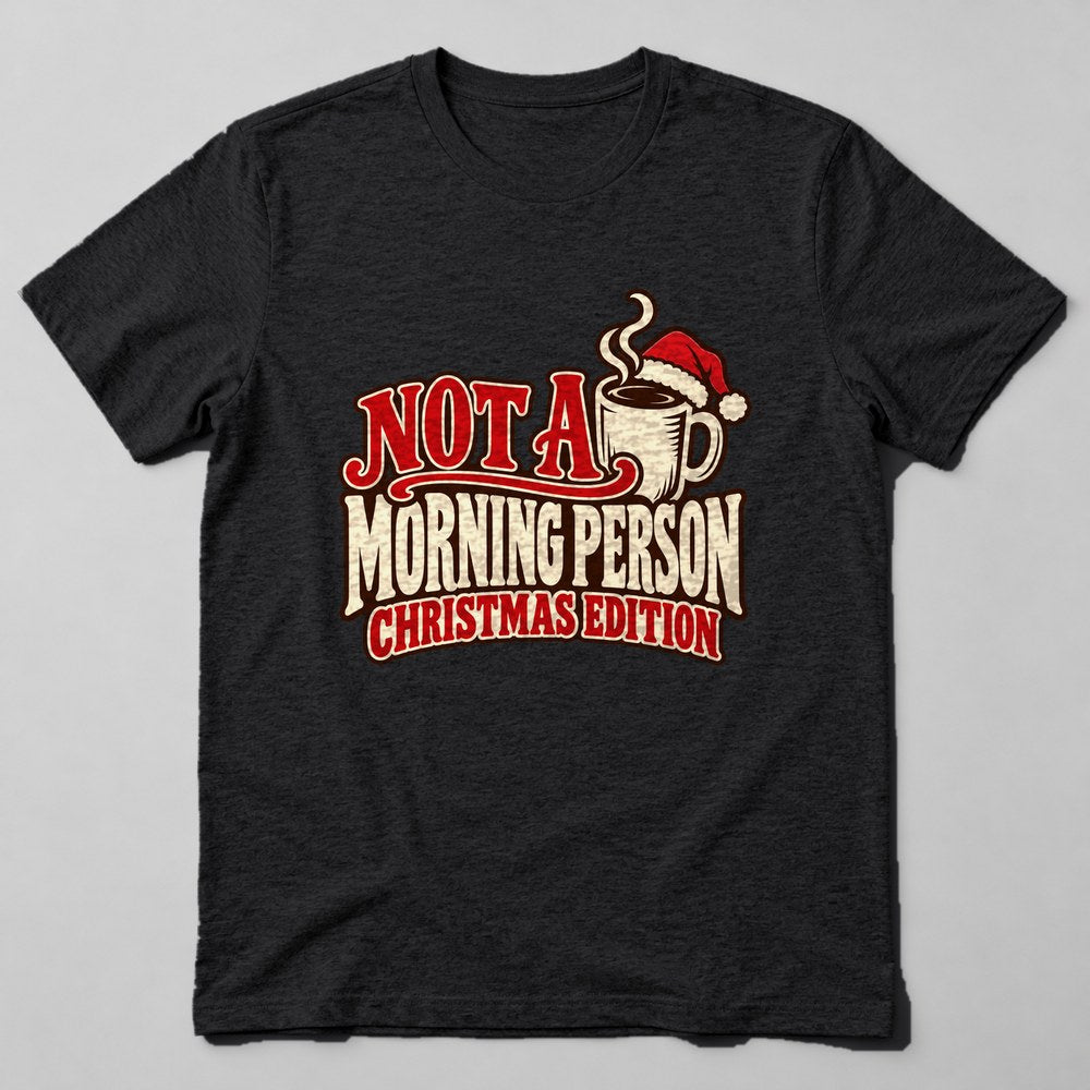 Not a Morning Person Christmas Edition T-Shirt in Black