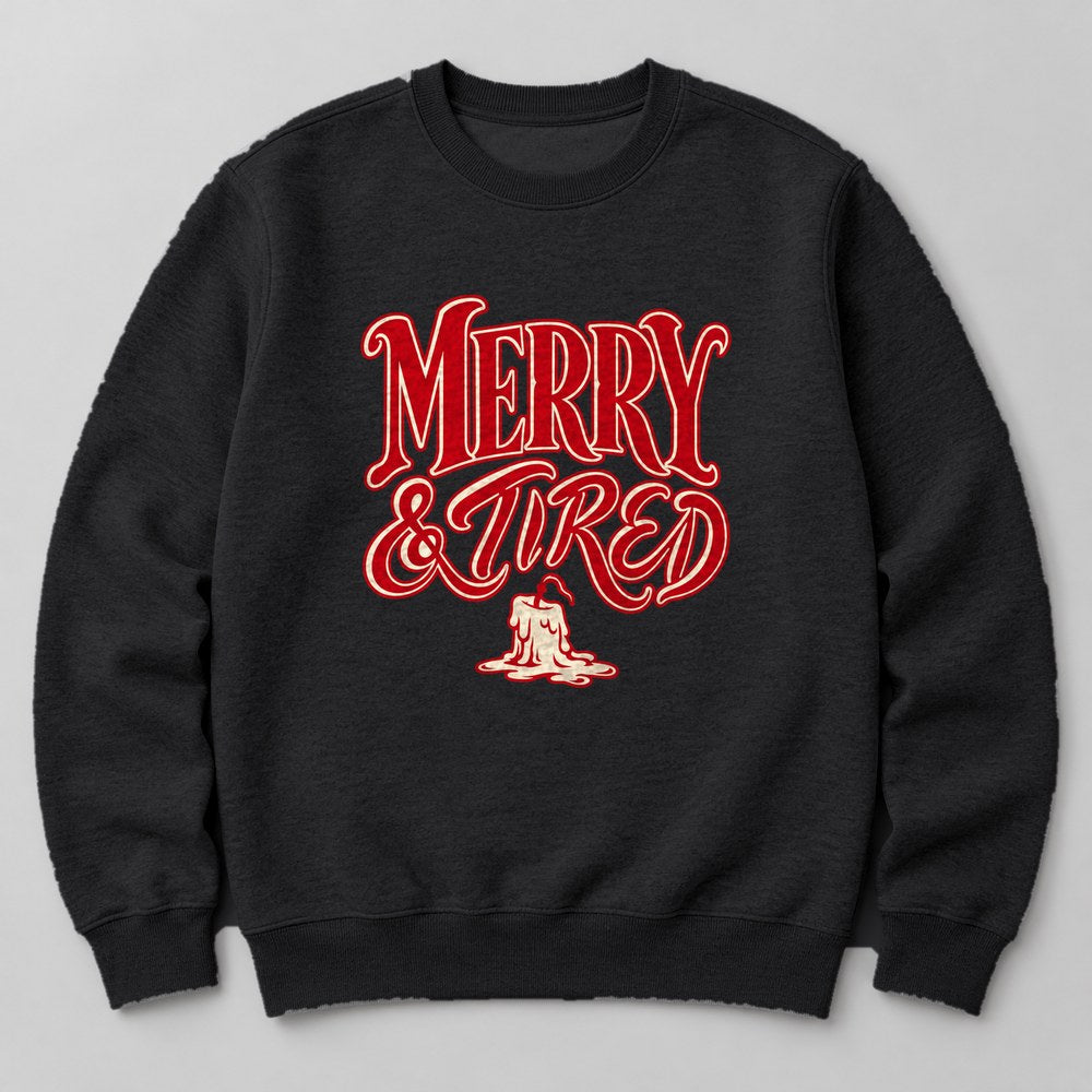 Merry & Tired Sweatshirt in Black