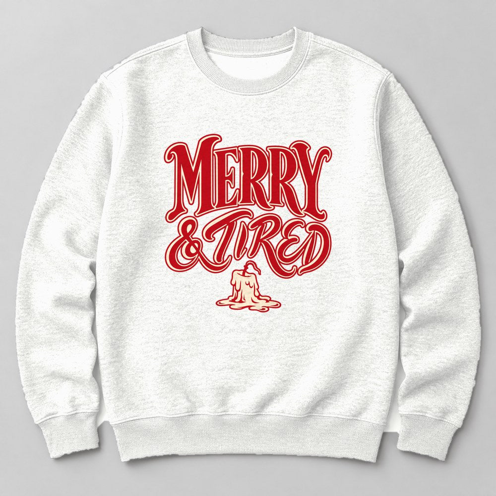 Merry & Tired Sweatshirt in White
