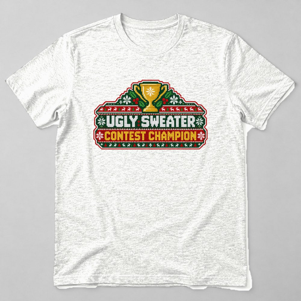 Ugly Sweater Contest Champion T-Shirt in White