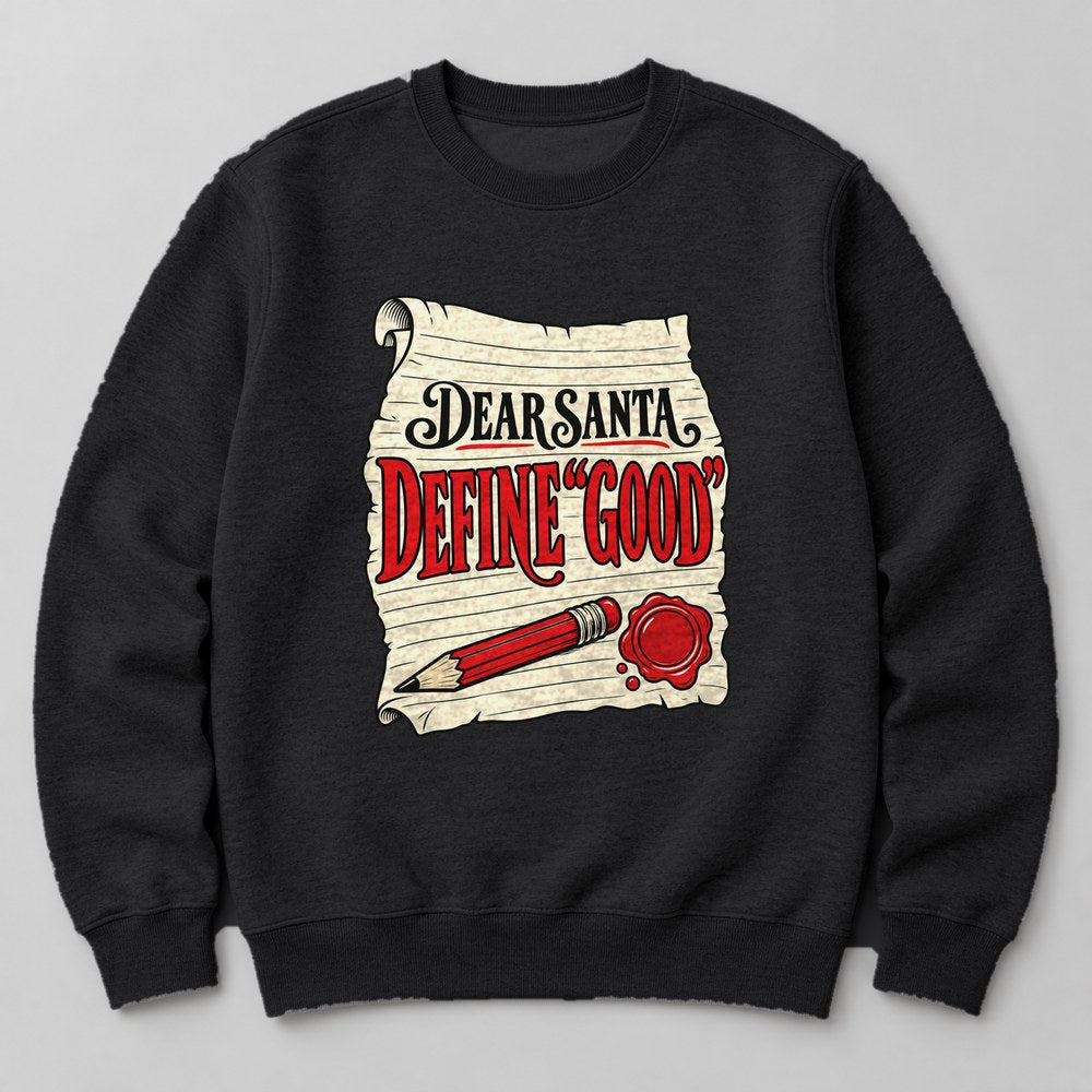 Dear Santa Define "good" Sweatshirt in Black
