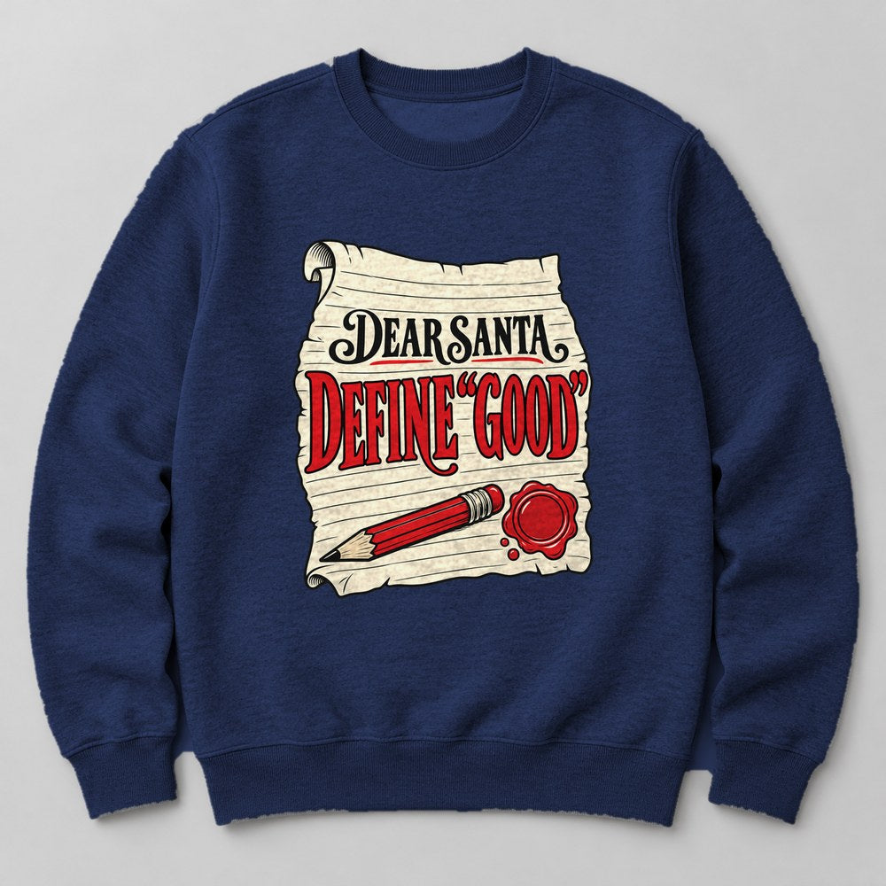 Dear Santa Define "good" Sweatshirt in Navy