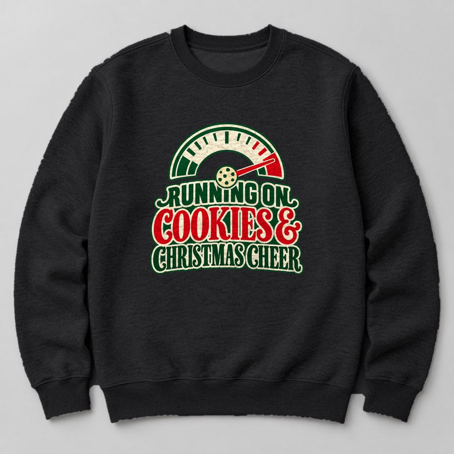 Running on Cookies & Christmas Cheer Sweatshirt in Black