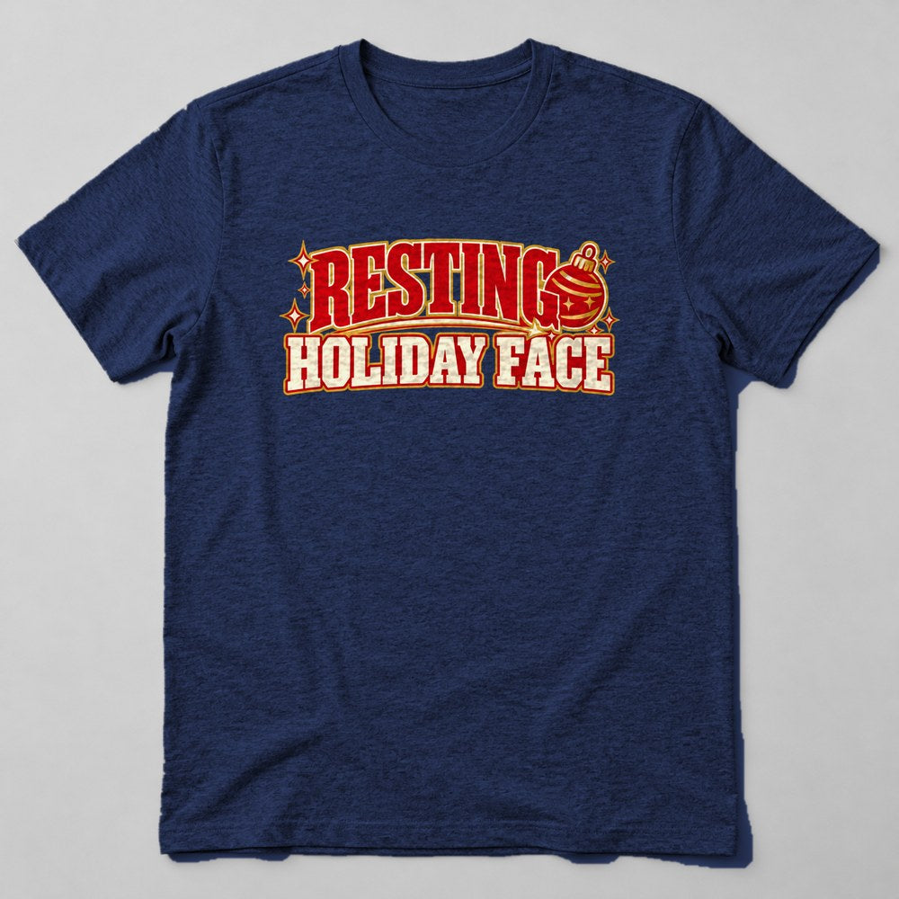 Resting Holiday Face T-Shirt in Navy