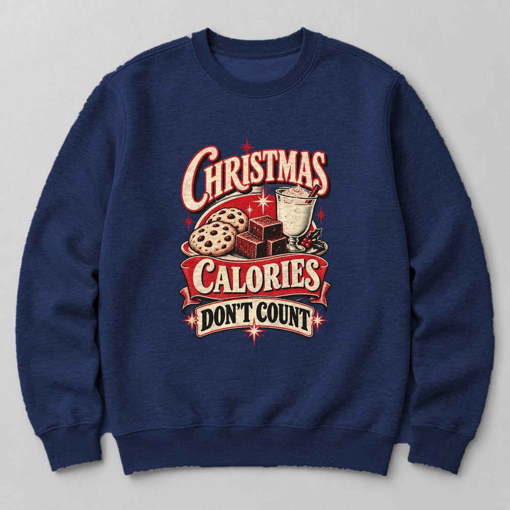 Christmas Calories Don't Count Sweatshirt in Navy