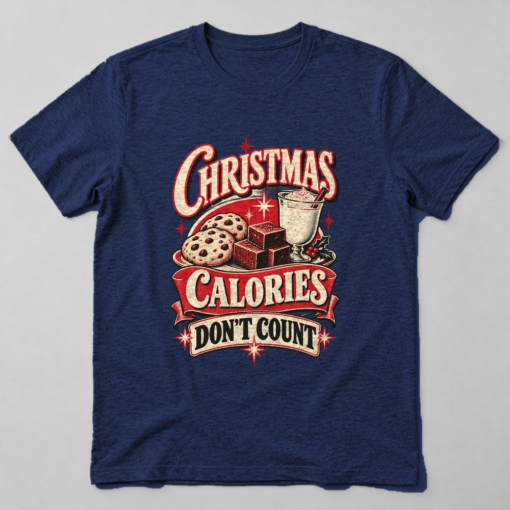 Christmas Calories Don't Count T-Shirt in Navy