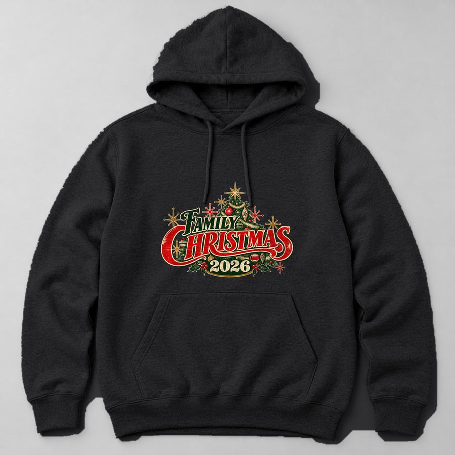 Family Christmas 2026 Hoodie in Black