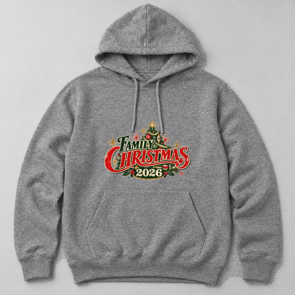 Family Christmas 2026 Hoodie in Heather Grey