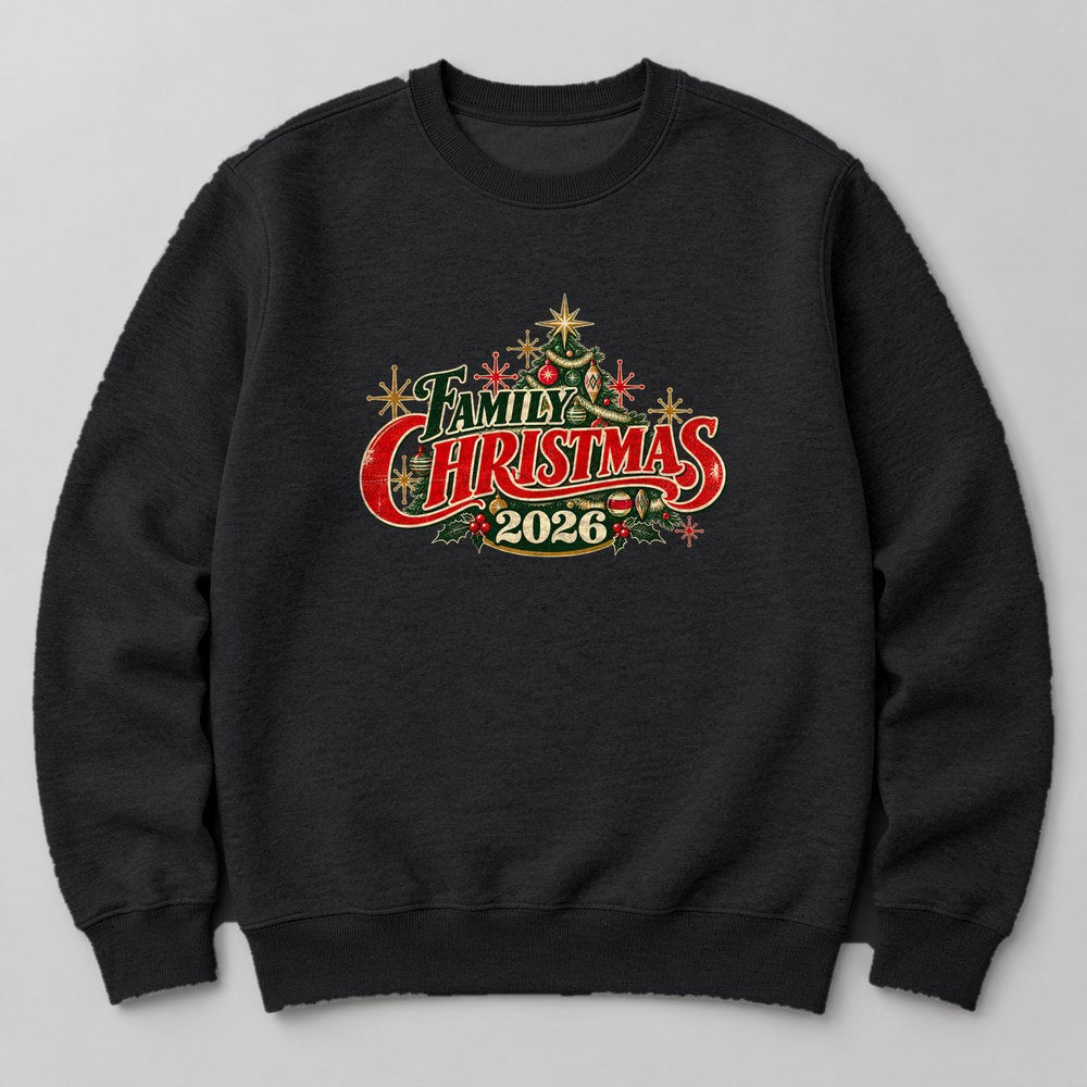 Family Christmas 2026 Sweatshirt in Black