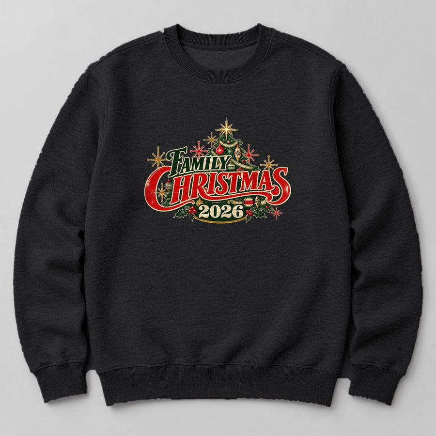 Family Christmas 2026 Sweatshirt in Black