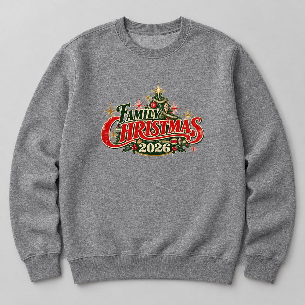 Family Christmas 2026 Sweatshirt in Heather Grey