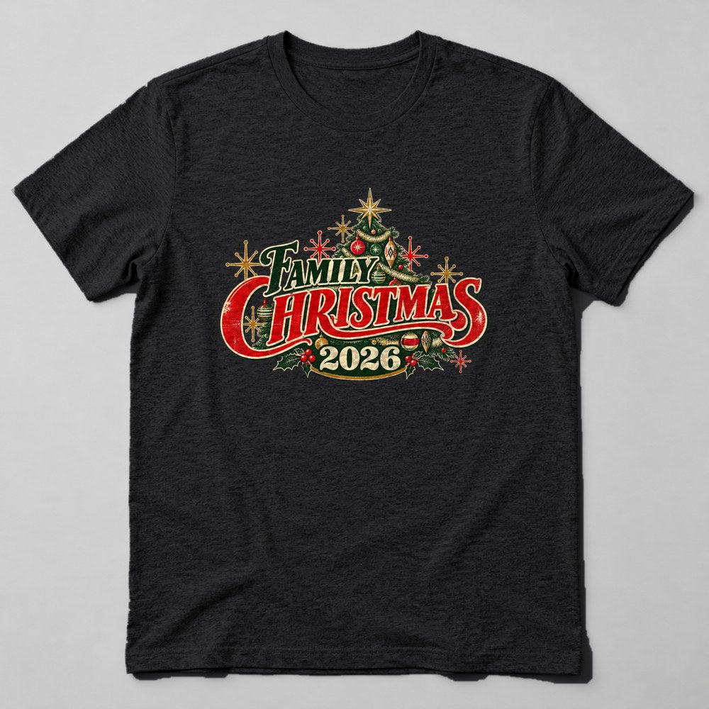 Family Christmas 2026 T-Shirt in Black