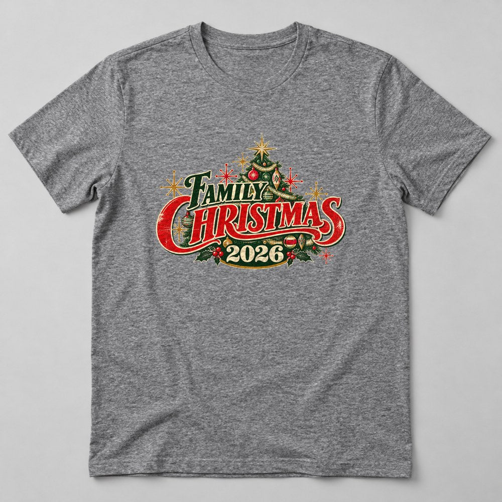 Family Christmas 2026 T-Shirt in Heather Grey