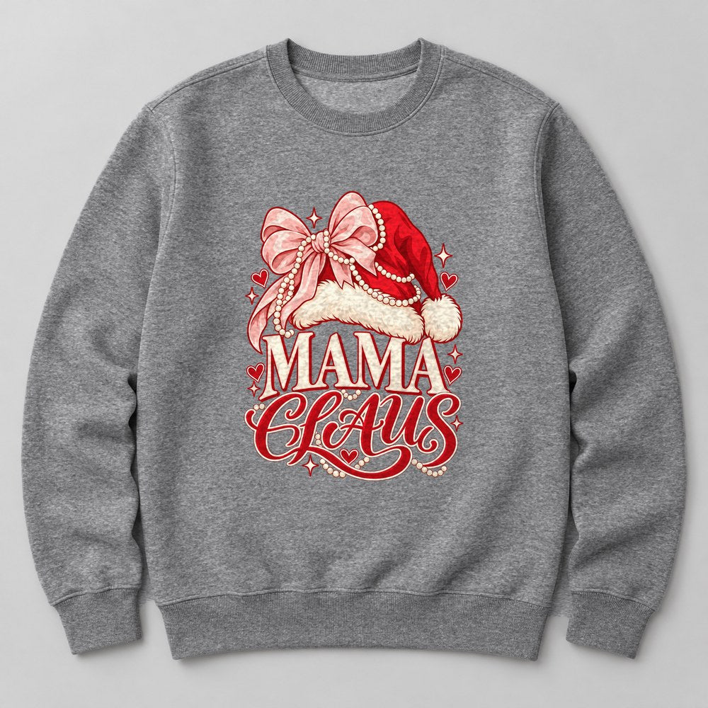Mama Claus Sweatshirt in Heather Grey
