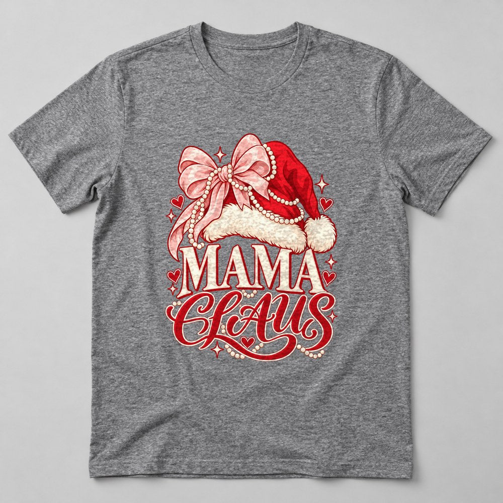 Mama Claus T-Shirt in Heather Grey