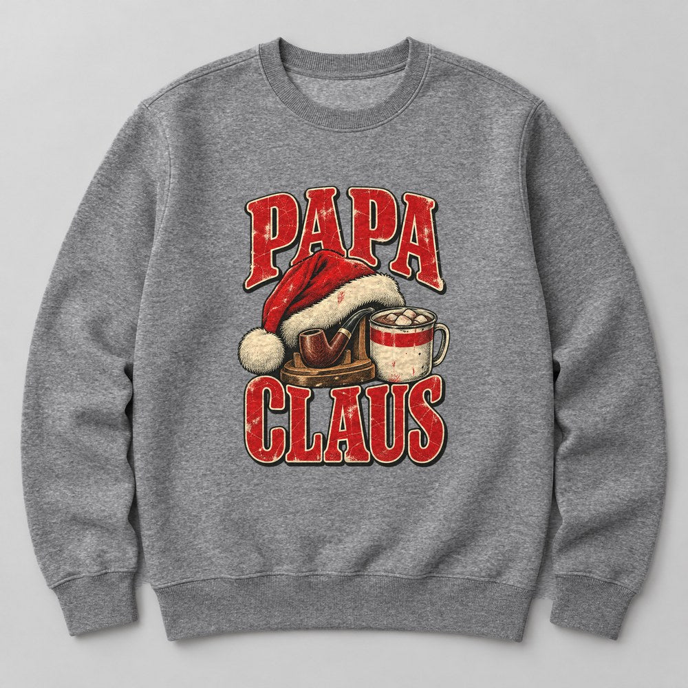 Papa Claus Sweatshirt in Heather Grey
