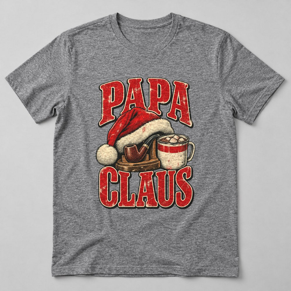 Papa Claus T-Shirt in Heather Grey