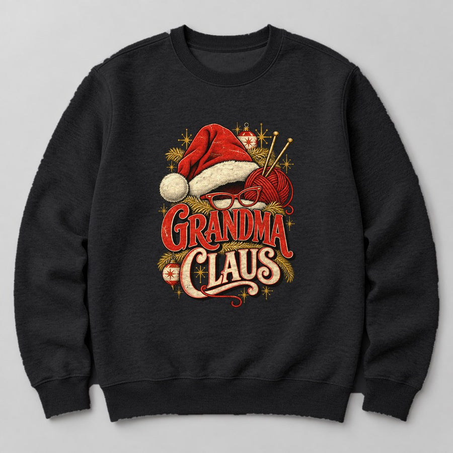 Grandma Claus Sweatshirt in Black