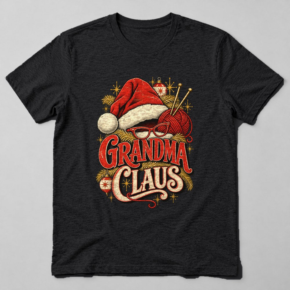 Grandma Claus T-Shirt in Black
