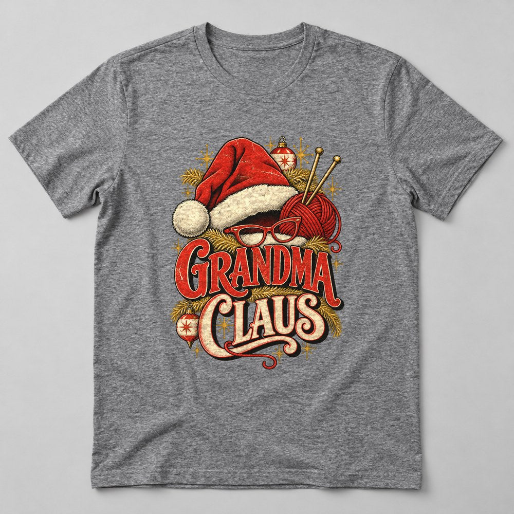 Grandma Claus T-Shirt in Heather Grey