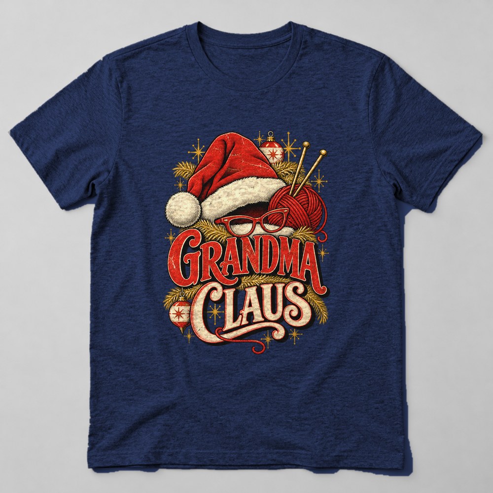 Grandma Claus T-Shirt in Navy